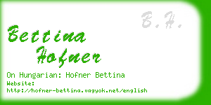 bettina hofner business card